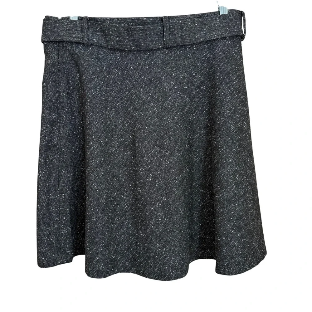 LOFT Skirt‎ Womens 10 NWT Gray Tweed A Line Belted Lined